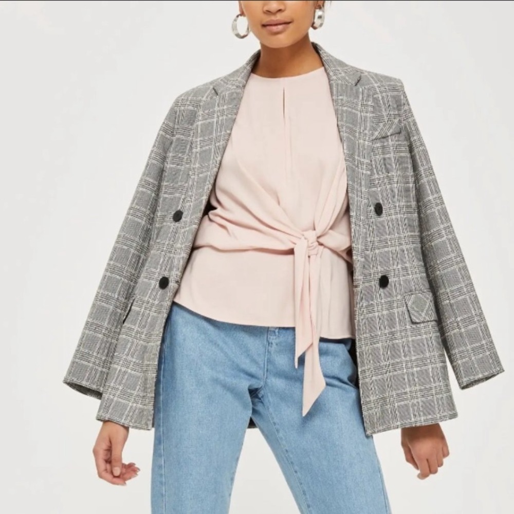 TOPSHOP Slouchy Tie Blouse